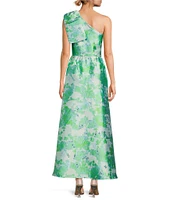 Abbey Glass Caroline Organza Floral One Shoulder Gown
