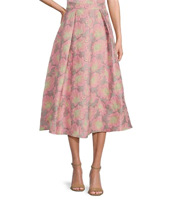 Abbey Glass Coordinating Eden Jacquard Midi A-Line Skirt