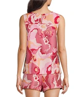 Abbey Glass Coordinating Zoe Retro Jacquard Crew Neck Sleeveless Top