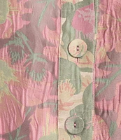 Abbey Glass Piper Floral Print V-Neck 3/4 Sleeve Caftan Mini Dress