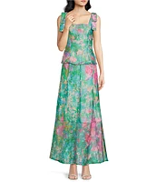 Abbey Glass Rose A-Line Coordinating Maxi Skirt