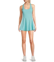 Active Seamed Bodice Pull-On Mini Tennis Dress