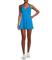 Active Seamed Bodice Pull-On Mini Tennis Dress