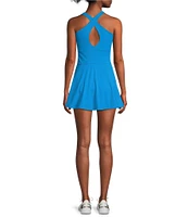 Active Seamed Bodice Pull-On Mini Tennis Dress