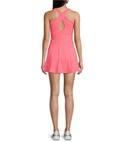 Active Seamed Bodice Pull-On Mini Tennis Dress