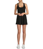 Active Seamed Bodice Pull-On Mini Tennis Dress