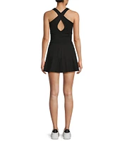 Active Seamed Bodice Pull-On Mini Tennis Dress