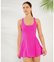 Active Seamed Bodice Pull-On Mini Tennis Dress