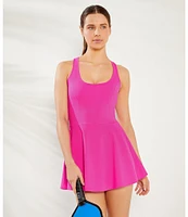Active Seamed Bodice Pull-On Mini Tennis Dress