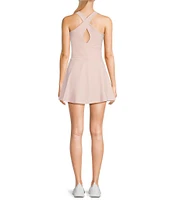 Active Seamed Bodice Pull-On Mini Tennis Dress