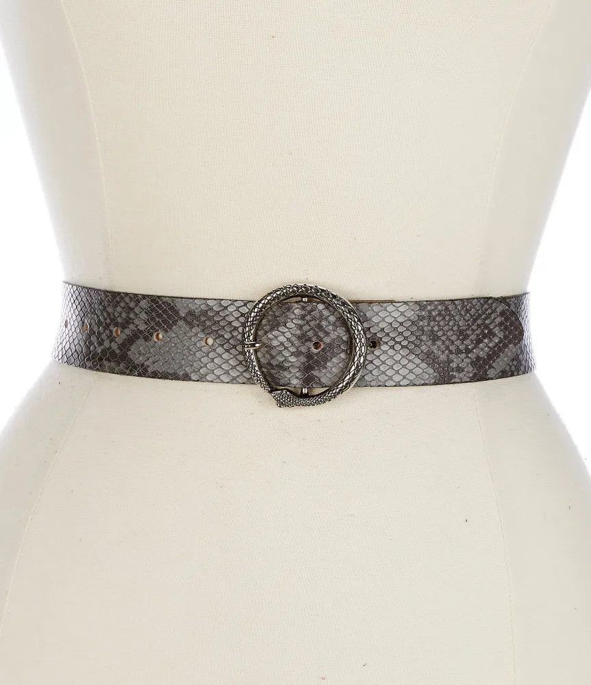 ADA 2#double; Serpi Snake Print Leather Belt