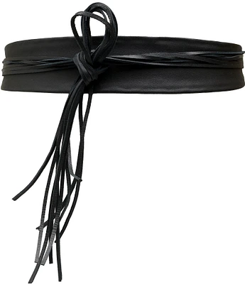 ADA Riley Fringe Leather Tie Belt