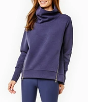 Addison Bay Everyday Mock Neck Zip Hem Pullover