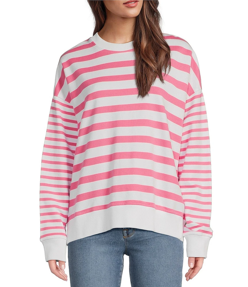 Addison Bay Latham Crew Neck Long Sleeve Striped Sweatshirt