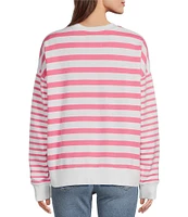 Addison Bay Latham Crew Neck Long Sleeve Striped Sweatshirt