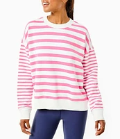 Addison Bay Latham Crew Neck Long Sleeve Striped Sweatshirt