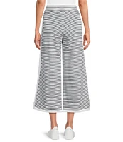 Addison Bay Lennon Stripe Print Wide Leg Coordinating Pull-On Crop Pants