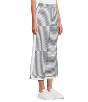 Addison Bay Lennon Stripe Print Wide Leg Coordinating Pull-On Crop Pants