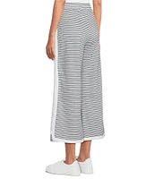 Addison Bay Lennon Stripe Print Wide Leg Coordinating Pull-On Crop Pants
