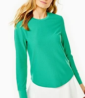 Addison Bay Palmetto Long Sleeve Mesh Knit Top