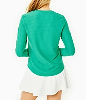 Addison Bay Palmetto Long Sleeve Mesh Knit Top