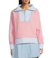 Addison Bay Polished Double Knit Alley Quarter Zip Long Sleeve Sweatshirt
