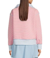 Addison Bay Polished Double Knit Alley Quarter Zip Long Sleeve Sweatshirt