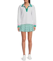 Addison Bay Racquet Stripe Print Active Skort