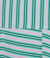 Addison Bay Racquet Striped Print Crew Neck Sleeveless Pleated Active Dress