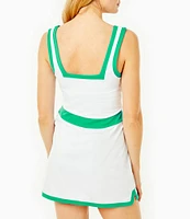 Addison Bay Rally Performance Square Neck Sleeveless Colorblock A-Line Dress