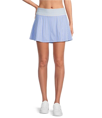 Addison Bay Seamed Stripe Print Flounce Coordinating Skort