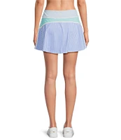 Addison Bay Seamed Stripe Print Flounce Coordinating Skort