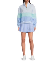 Addison Bay Seamed Stripe Print Flounce Coordinating Skort
