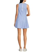 Addison Bay Smooth Sport Highland Stripe Print Sleeveless Dress