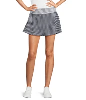 Addison Bay Stripe Print Flounce Pull-On A-Line Skirt