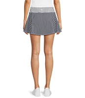 Addison Bay Stripe Print Flounce Pull-On A-Line Skirt