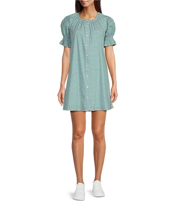 Addison Bay Stripe Scoop Neck Short Sleeve Sailor Dress
