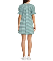 Addison Bay Stripe Scoop Neck Short Sleeve Sailor Dress