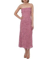 Adelyn Rae Lace Strapless Neck Sleeveless Sheath Maxi Dress