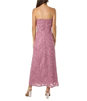 Adelyn Rae Lace Strapless Neck Sleeveless Sheath Maxi Dress