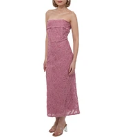 Adelyn Rae Lace Strapless Neck Sleeveless Sheath Maxi Dress