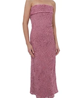 Adelyn Rae Lace Strapless Neck Sleeveless Sheath Maxi Dress