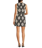 Adelyn Rae Naisha Crochet Embroidered V-Neck Sleeveless Sheath Mini Dress