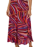 Adrianna by Adrianna Papell Abstract Print Jersey Sweetheart Keyhole Sleeveless Dress