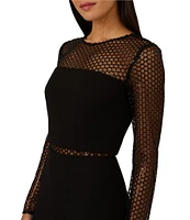 Adrianna by Adrianna Papell Crepe Knit Wide Leg Sequin Panel Jumpsuit