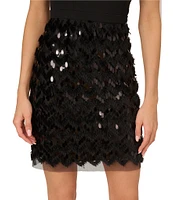 Adrianna by Adrianna Papell Crepe Sequin One-Shoulder Sleeveless Mini Dress