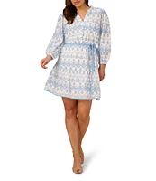Adrianna by Adrianna Papell Plus Size Embroidered Eyelet Flounce Hem Dress