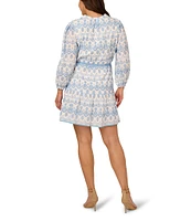 Adrianna by Adrianna Papell Plus Size Embroidered Eyelet Flounce Hem Dress