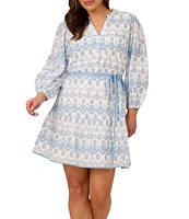 Adrianna by Adrianna Papell Plus Size Embroidered Eyelet Flounce Hem Dress