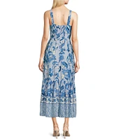 Adrianna by Adrianna Papell Printed Sweetheart Neck Sleeveless Midi Dress